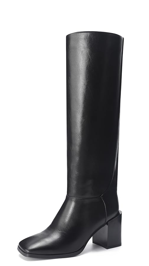 Amazon.com | feetquake Women's Knee High Boots Chunky Heel